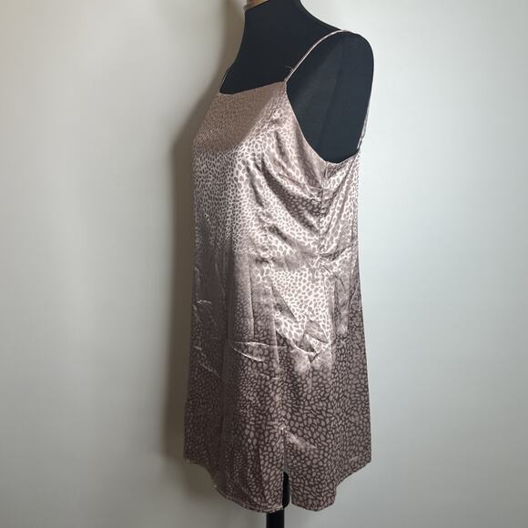 Anthropologie Sophie Rue Slip Dress Size M Pink Animal Print Spaghetti Strap - Picture 6 of 9